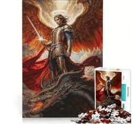 Rompecabezas para Adultos de 1000 Piezas: Rompedor de Cadenas, Atador de Demonios, Arcángel Miguel Juego práctico, Actividades Divertidas en casa, Gran Regalo para los Amantes de los Juegos 38x26cm