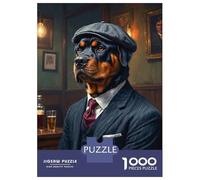 Rompecabezas para Adultos De 1000 Piezas Ronnie The Rottweiler Dog in A Suit Rompecabezas Juegos Familiares Pero Divertidos Y Humorísticos Cumpleaños 52x38cm/1000pcs