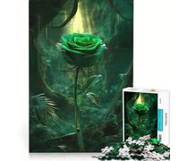 Rompecabezas para Adultos de 1000 Piezas: Rosa Esmeralda en la Selva Juegos educativos, Actividades Divertidas para Hacer en casa Cada Pieza es única 50x75cm