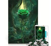 Rompecabezas para Adultos de 1000 Piezas: Rosa Esmeralda en la Selva, Juguete Educativo, Montaje de Patrones, con póster y Hoja de Preguntas a Juego 38x52cm