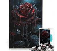 Rompecabezas para Adultos de 1000 Piezas, Rosa Sangrienta, Juego de ingenio, Antiestrés, Lista de Deseos con Papá Noel 50x75cm