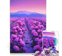 Rompecabezas para Adultos de 1000 Piezas Rosas Rosas al Atardecer Juguetes para armar una Forma Interesante de Reducir el estrés con póster y Hoja de Preguntas a Juego 50x75cm
