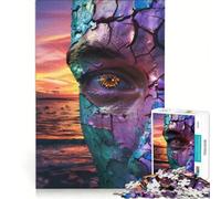 Rompecabezas para Adultos de 1000 Piezas Rostro de Hombre con océano decoración de Pared Ideal para la diversión Familiar Perfecto como Regalo para Toda la Familia 38x26cm
