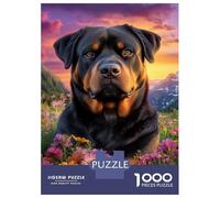 Rompecabezas para Adultos De 1000 Piezas Rottweiler in Bloom Rompecabezas Juego De Ingenio Aliviador del Estrés Difícil Y Desafiante 52x38cm/1000pcs
