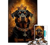 Rompecabezas para Adultos de 1000 Piezas Rottweiler King Actividades Divertidas en casa Actividades Familiares Juegos relajantes para Mayores de 14 años Juego de Rompecabezas Disponible 38x52cm