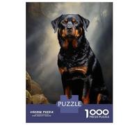 Rompecabezas para Adultos De 1000 Piezas Rottweiler Portrait Rompecabezas para Adultos Juego De Ingenio Regalo De Cumpleaños Desafío Educativo 52x38cm/1000pcs