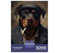 Rompecabezas para Adultos De 1000 Piezas Rottweiler The Gangster Rompecabezas para Adultos Juegos Relajantes Decoración Cumpleaños 70x50cm/1000pcs