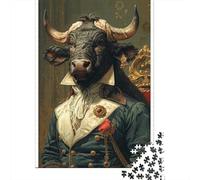 Rompecabezas para Adultos De 1000 Piezas Royal Bull Portrait Art Print Rompecabezas para Adultos Juguetes Antiestrés Decoración del Hogar Juego Desafiante Regalos 70x50cm/1000pcs