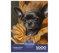 Rompecabezas para Adultos De 1000 Piezas Royal Chihuahua in Golden Elegance Chihuahua Queen Rompecabezas para Adultos Juguete Decoración De Pared Carrera De Velocidad Manual 52x3
