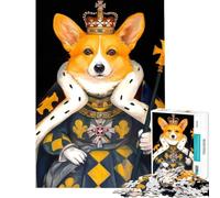 Rompecabezas para Adultos de 1000 Piezas Royal Corgi Juego Imposible para Juegos educativos Juguete de desafío Regalo de cumpleaños Mejora de la Memoria (tamaño 75x50cm)