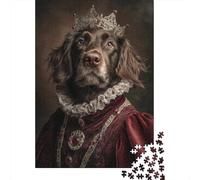 Rompecabezas para Adultos De 1000 Piezas Royal Dog Portrait-6 Rompecabezas para Adultos Juego Práctico Análisis Y Lógica Cumpleaños Y Navidad 38x26cm/1000pcs