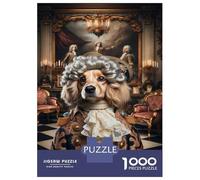 Rompecabezas para Adultos De 1000 Piezas Royal Dog Portrait Art Rompecabezas para Adultos Juegos De Relajación Decoración De Pared Desafío Educativo 38x26cm/1000pcs