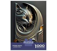 Rompecabezas para Adultos De 1000 Piezas Royal King Cat Art Deco Rompecabezas para Adultos Juguete Decoración De Pared Corte De Precisión 38x26cm/1000pcs