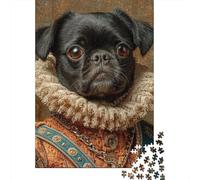 Rompecabezas para Adultos De 1000 Piezas Royal Pug Portrait Rompecabezas Juego De Ingenio Regalos para Mujeres Cumpleaños Y Navidad 70x50cm/1000pcs