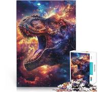 Rompecabezas para Adultos de 1000 Piezas Rugido de Dinosaurio cósmico Juego desafiante Decoración de Pared cumpleaños y Navidad 38x26cm