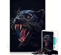 Rompecabezas para Adultos de 1000 Piezas Rugido de la Pantera Negra Corte Impecable Diversión,ejercitamiento Mental,Juego para el Tiempo Libre,decoración navideña 50x75cm