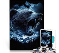 Rompecabezas para Adultos de 1000 Piezas Rugido del Oso Grizzly Juguetes de Entretenimiento Familiar Grandes Regalos y Juguetes 52x38cm