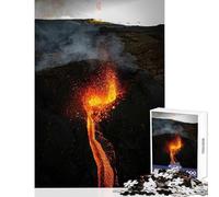 Rompecabezas para Adultos de 1000 Piezas Rugido volcánico Juguete Educativo Gran Regalo para Juegos de relajación con póster a Juego y Hoja de Trivia tamaño 38x52cm
