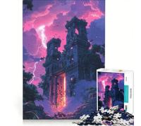 Rompecabezas para Adultos de 1000 Piezas: Ruinas Antiguas al Atardecer Juegos Divertidos para Relajarse Lista de Deseos con Papá Noel 50x75cm