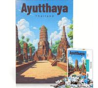 Rompecabezas para Adultos de 1000 Piezas: Ruinas de Ayutthaya bajo una luz Tranquila Juego Educativo, decoración para el hogar, Ideal para Fortalecer el Amor en Pareja 38x52cm