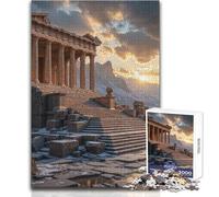 Rompecabezas para Adultos de 1000 Piezas, ruinas de templos Antiguos al Atardecer, Juego Educativo Familiar, Aprendizaje, Gran Regalo, tamaño 50x75cm