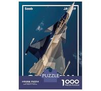 Rompecabezas para Adultos De 1000 Piezas Saab JAS 39 Gripen Rompecabezas Juegos Familiares Pero Divertidos Y Humorísticos Cumpleaños 38x26cm/1000pcs