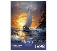 Rompecabezas Para Adultos De 1000 Piezas Sailing at Sunset Impressionist-Inspired Artwork Rompecabezas Para Adultos Juego De Ingenio Para La Diversión Familiar Actividades Divertidas En Casa, 38x26cm/