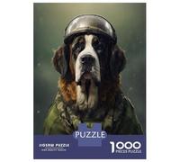 Rompecabezas para Adultos De 1000 Piezas Saint Bernard Soldier Rompecabezas para Adolescentes Juego Familiar Carrera De Velocidad Manual Cumpleaños 38x26cm/1000pcs