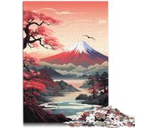 Rompecabezas para adultos de 1000 piezas Sakura bajo el Monte Fuji Relax Games de 14.95 x 20.47 pulgadas, regalo de cumpleaños de Navidad para adolescentes a partir de 14 años