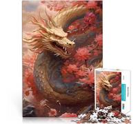 Rompecabezas para Adultos de 1000 Piezas Sakura Dragon Chino Juegos educativos Decoración del hogar Juego de desafío único 52x38cm