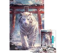 Rompecabezas para Adultos de 1000 Piezas Sakura Tiger Torii Path para Juego Educativo desafío Juguete Juego de ingenio Regalo de cumpleaños (tamaño 50x75cm)