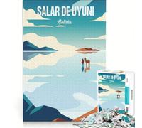 Rompecabezas para Adultos de 1000 Piezas Salar de Uyuni Bolivia, Juego de ingenio, para divertirse en Familia, para Fortalecer el Amor Entre Parejas 38x52cm