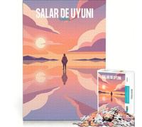 Rompecabezas para Adultos de 1000 Piezas: Salar de Uyuni Juguete Educativo, Ideal para Pasar el Tiempo en casa Durante Las Vacaciones Amigos y Familiares 38x26cm
