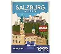 Rompecabezas para Adultos De 1000 Piezas Salzburg Austria Travel Rompecabezas para Adultos Juego Práctico Montaje De Patrones Cumpleaños Y Navidad 52x38cm/1000pcs