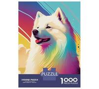 Rompecabezas para Adultos De 1000 Piezas Samoyed Color Dog Rompecabezas para Adultos Juegos Divertidos para La Diversión Familiar Juego Desafiante Regalos 52x38cm/1000pcs
