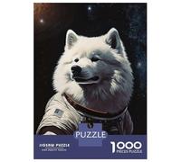 Rompecabezas para Adultos De 1000 Piezas Samoyed Dog The Astronaut Rompecabezas para Adultos Juegos De Relajación Análisis Y Lógica Cumpleaños Y Navidad 52x38cm/1000pcs