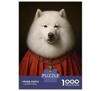 Rompecabezas para Adultos De 1000 Piezas Samoyed The Pope Rompecabezas para Adultos Juegos De Relajación Corte De Precisión Difícil Y Desafiante 52x38cm/1000pcs