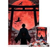 Rompecabezas para Adultos de 1000 Piezas Samurai bajo la Luna de Sangre Juguetes de Bricolaje Gran Regalo para Juegos Juegos relajantes interacción Entre Padres e Hijos tamaño 38x52cm