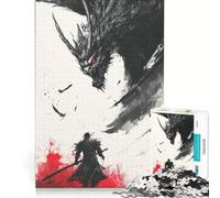 Rompecabezas para Adultos de 1000 Piezas Samurai contra Dragón Juegos relajantes Ideales para Pasar el Tiempo en casa Durante Las Vacaciones Un Regalo estupendo para los Amantes de los Videojuegos
