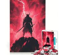 Rompecabezas para Adultos de 1000 Piezas Samurái en la tormenta roja Juego Educativo decoración para el hogar 38x52cm