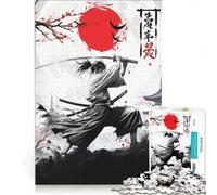 Rompecabezas para Adultos de 1000 Piezas: Samurái japonés Entre cerezos en Flor Divertido Juego, decoración, Piezas de Formas aleatorias Que encajan Perfectamente 50x75cm