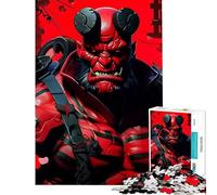 Rompecabezas para Adultos de 1000 Piezas Samurai Ninja Infierno Demonio Juego Educativo y práctico de Aprendizaje difícil y desafiante para Mayores de 14 años Juego de Rompecabezas Incluido (38x52cm)