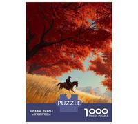 Rompecabezas para Adultos De 1000 Piezas Samurai on Horseback in Autumn Landscape Rompecabezas para Adultos Juegos Familiares Mejoran La Memoria Reducción del Estrés Regalos 70x50cm/1000pcs