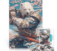 Rompecabezas para Adultos de 1000 Piezas Samurái Oso Polar Juegos educativos Juguetes de Bricolaje Lista de Deseos con Papá Noel 38x26cm