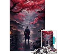 Rompecabezas para Adultos de 1000 Piezas Samurai Sakura Village Juego Familiar Juguetes educativos Regalo Ideal para Jugar y Mejorar la Memoria (tamaño 50x75cm)