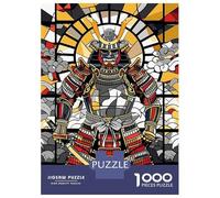 Rompecabezas para Adultos De 1000 Piezas Samurai Warrior in Stained Glass Style Rompecabezas Juguetes Antiestrés Una Obra De Arte Cumpleaños Y Navidad 70x50cm/1000pcs