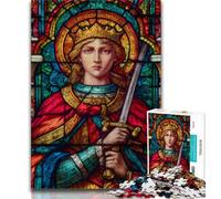 Rompecabezas para Adultos de 1000 Piezas, San Ambrosio, vitral, Juego desafiante y Familiar, Regalo de cumpleaños, decoración de Pared (75x50cm)