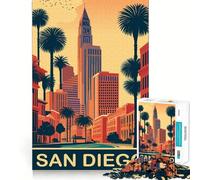 Rompecabezas para Adultos de 1000 Piezas,San Diego,Corte, diversión,desafío Inteligente,Juego Tranquilo,Regalo de Arte navideño (38x26cm)