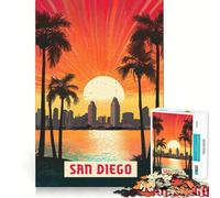 Rompecabezas para Adultos de 1000 Piezas,San Diego,Neat Fit,decoración,lógica,Habilidad,Juego Casual,diversión,Regalo de cumpleaños (38x52cm)