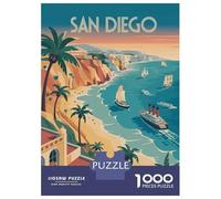 Rompecabezas para Adultos De 1000 Piezas San Diego Travel Rompecabezas para Adolescentes Juego Práctico Decoración del Hogar 38x26cm/1000pcs